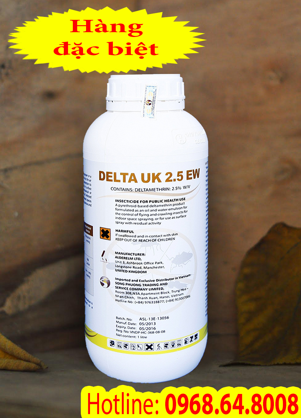DELTA UK 2.5EW (1Lít) - (Nhập khẩu ANH QUỐC) - Thuốc diệt côn trùng, muỗi, gián, ruồi, kiến, bọ chét...