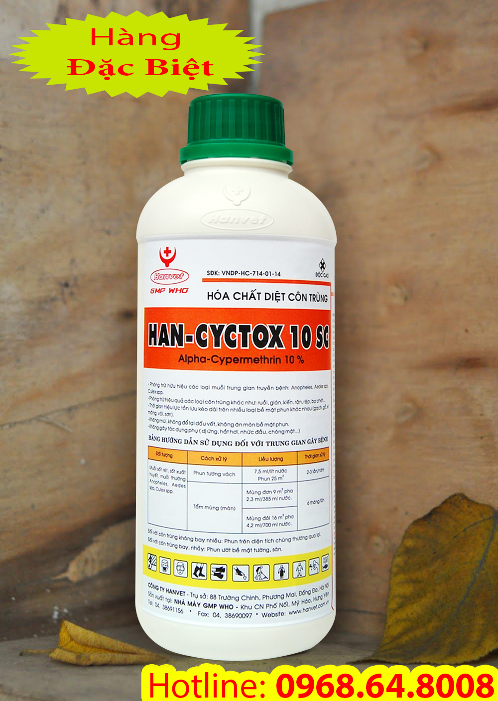 Han Cyctox 10SC (1 Lít) - ( SX tại VIỆT NAM) - Thuốc diệt côn trùng, muỗi, gián, ruồi, kiến, bọ chét...