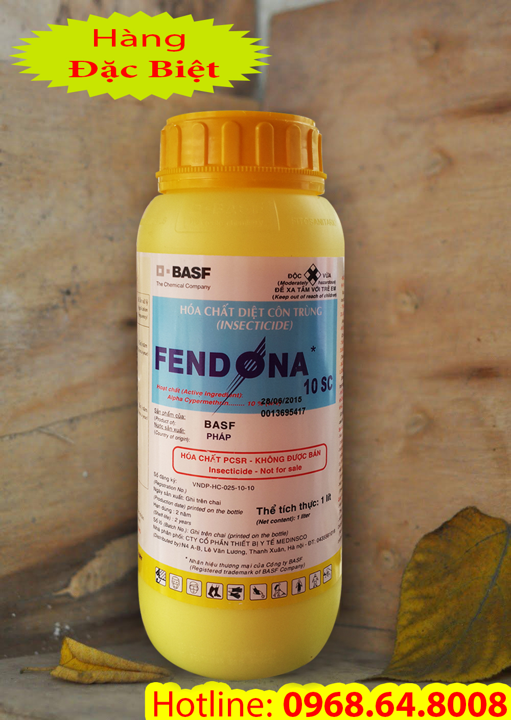 Fendona 10SC (1Lít) chai Vàng - (BASF - CHLB ĐỨC) - (SX PHÁP) - Thuốc diệt côn trùng, muỗi, gián, ruồi, kiến, bọ chét...