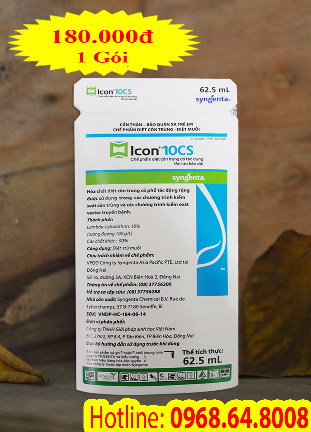 Icon 10CS (62.5ml) - (Syngenta - THỤY SỸ) - Thuốc diệt côn trùng, muỗi, gián, ruồi, kiến, bọ chét...