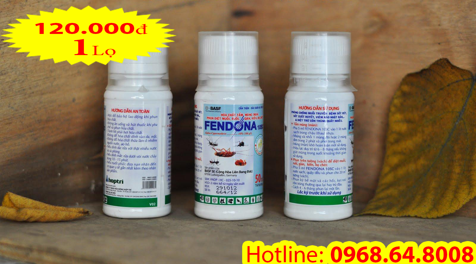Fendona 10SC (50ml) - (BASF - CHLB ĐỨC) - Thuốc diệt côn trùng, muỗi, gián, ruồi, kiến, bọ chét...