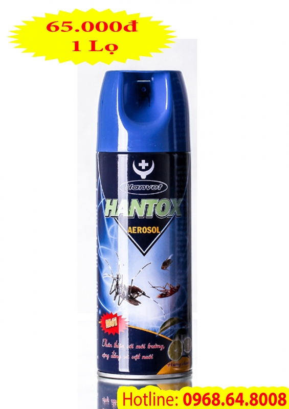 Hantox Aerosol (400ml) - (Hàng VIỆT NAM) Bình xịt diệt côn trùng, muỗi, gián, ruồi, kiến cho hộ gia đình