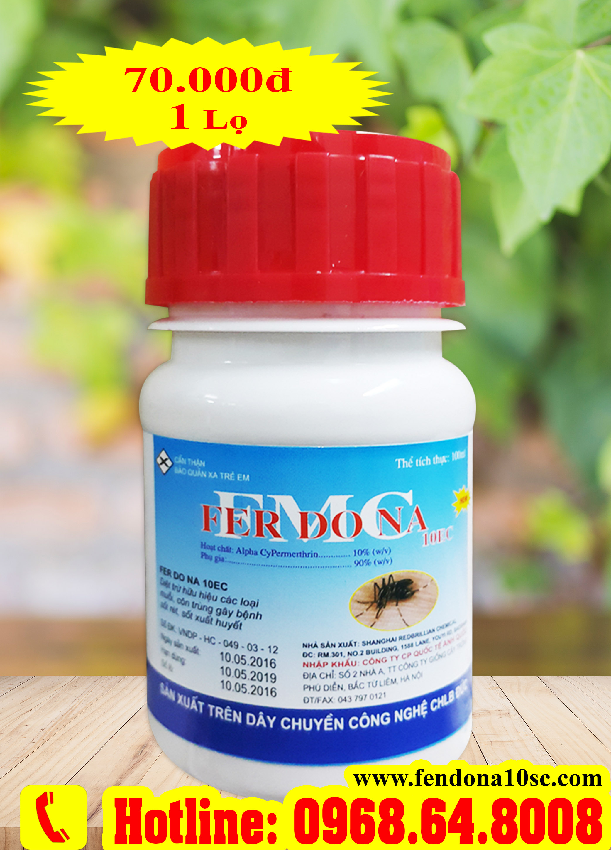 Ferdona FMC 10EC (100ml) - (Hàng của CHLB Đức) - Thuốc diệt côn trùng, muỗi, gián, ruồi, kiến, bọ chét...