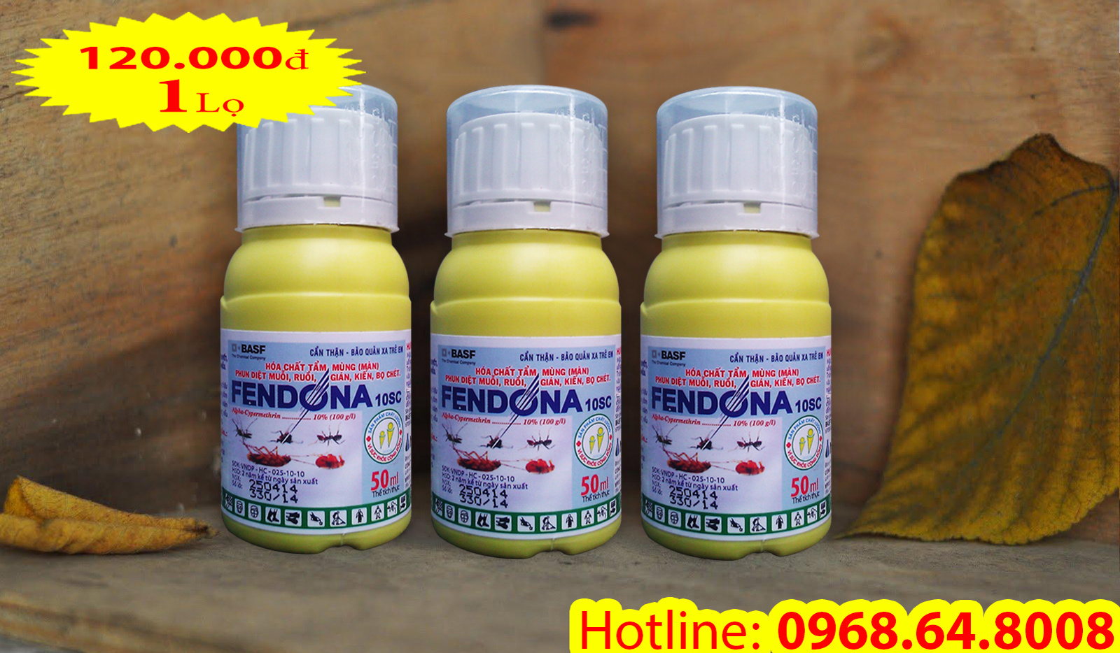 Fendona 10SC (50ml) - (BASF - CHLB ĐỨC) - Thuốc diệt côn trùng, muỗi, gián, ruồi, kiến, bọ chét...